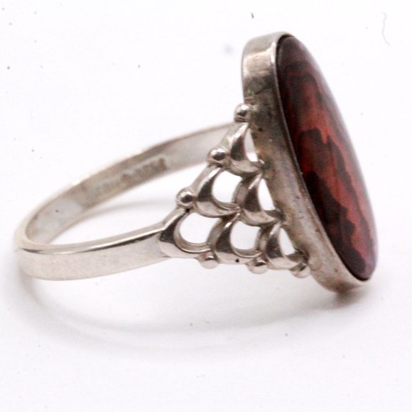 KABANA KBN Sterling Silver Purpleish Abalone Cut Out Oblong Ring - Picture 3 of 5